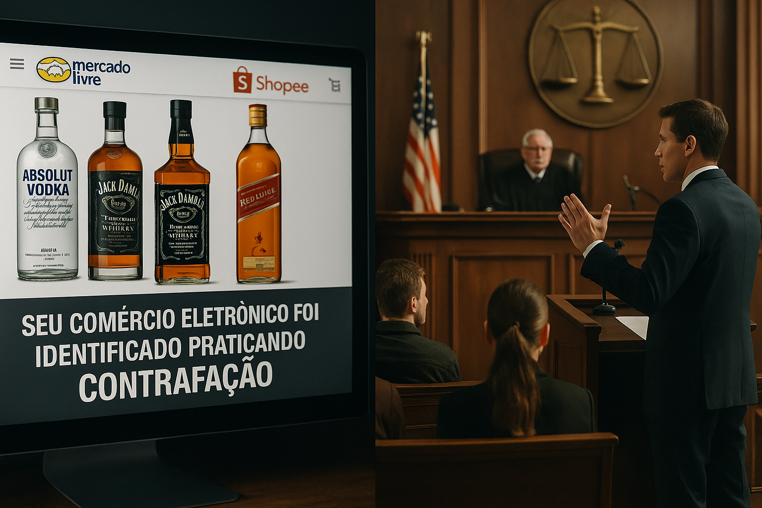 A contrafação no comércio virtual de bebidas